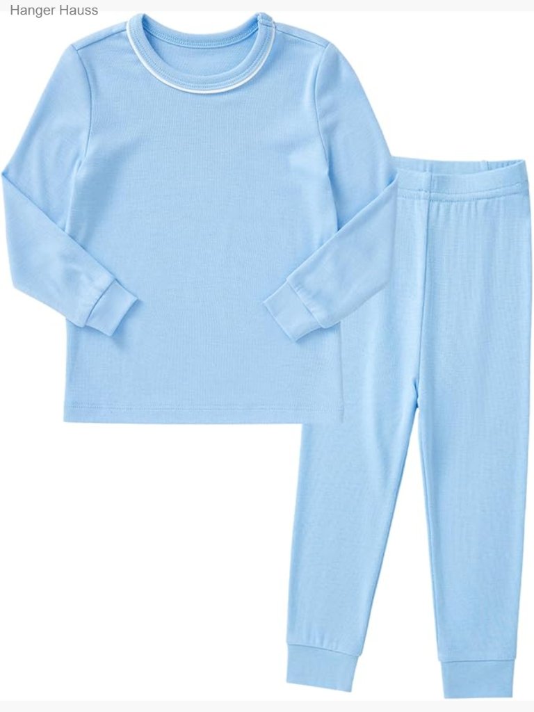 Kids Long Sleeve Pajama Set Snug Fit 2-Piece Sleepwear